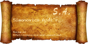Simonovics Azár névjegykártya